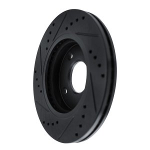 Ford Fiesta Brake Rotor (1) - Front Right - R1 Concepts - Drilled & Slotted - Black - `11-`19